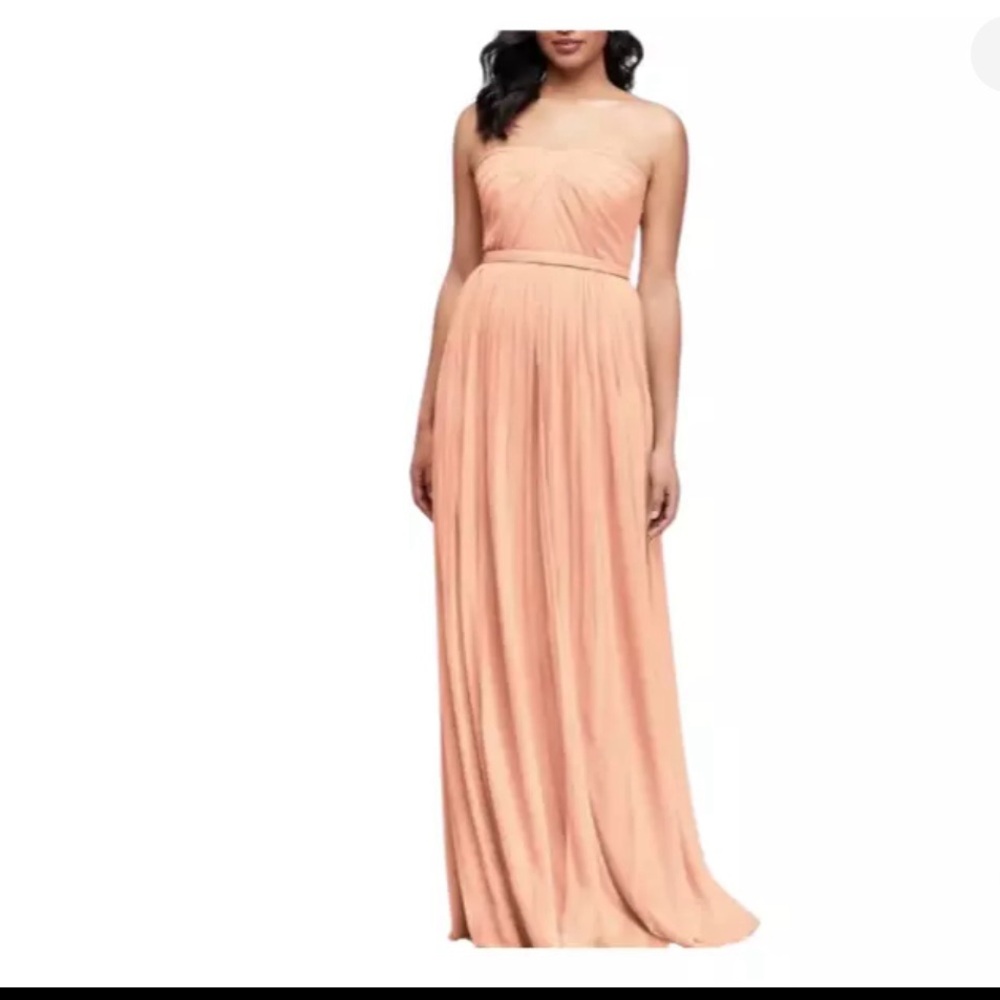 David’s Bridal Versa Mesh Convertible Womens Size 8 Fairy Prom Dress In Bellini